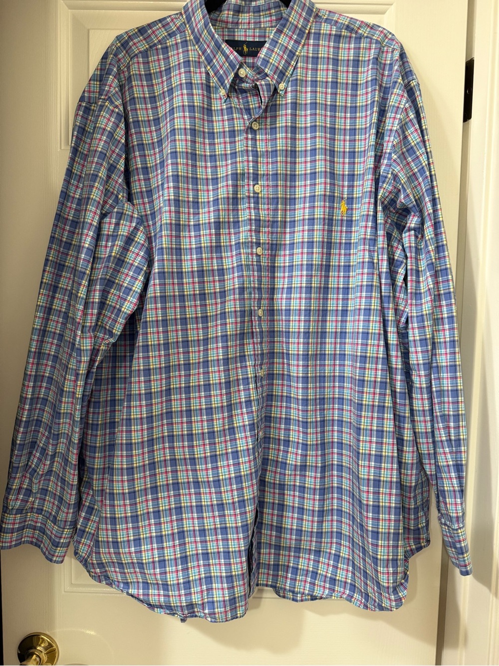 Polo by Ralph Lauren Multi-Blue Plaid Button-Down Shirt - 2XB